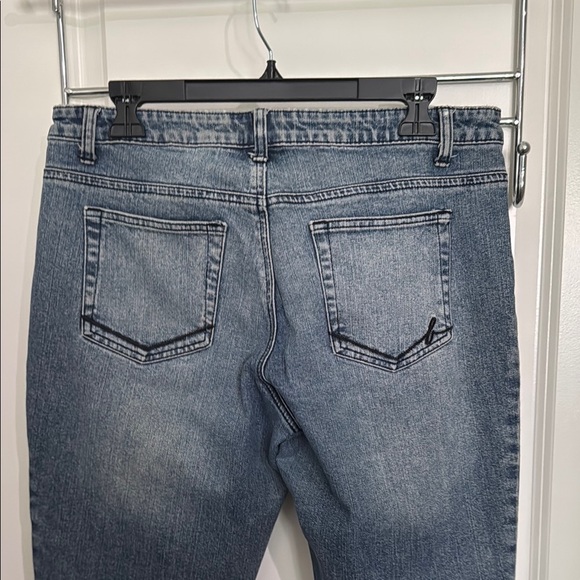 Bisou Bisou Blue and Black Flare Wide Leg Jeans - Picture 9 of 14
